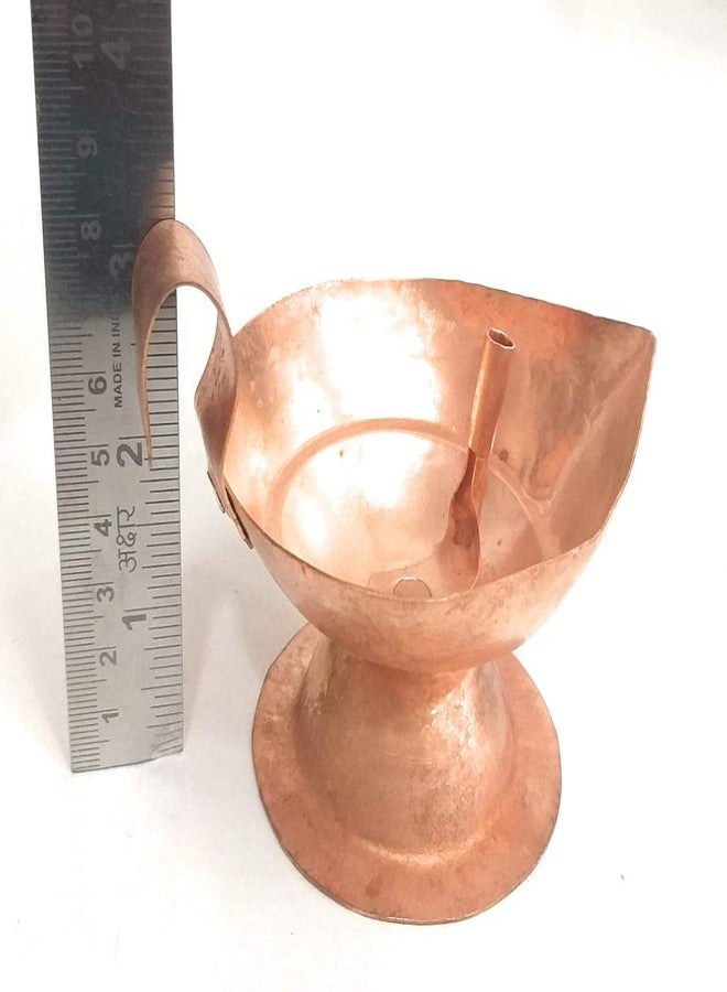 Karmaware Pure Copper Diya Akhand Jyot (8 cm Diameter Large Size) Handmade by Rural artisans - Image 2
